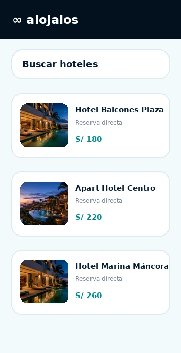 Portal de Alojalos en celular