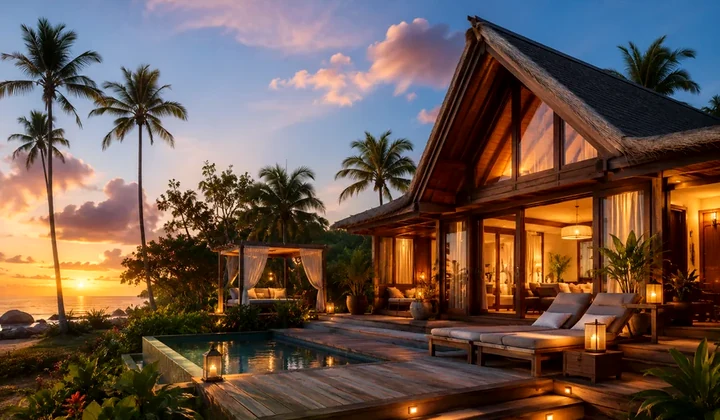Casa vacacional con piscina
